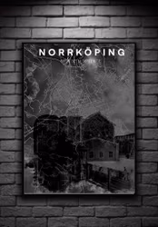 NORRKÖPING bron digital art print 50x70cm black/white