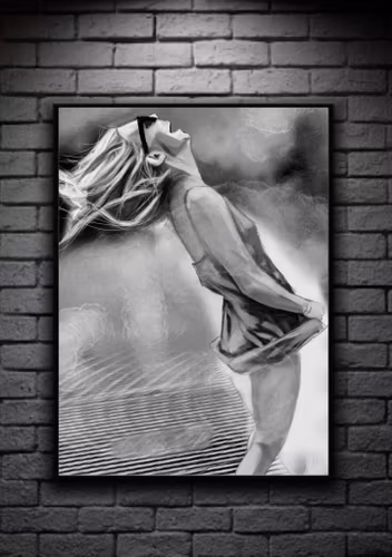 Linn digital art print 50x70cm black/white
