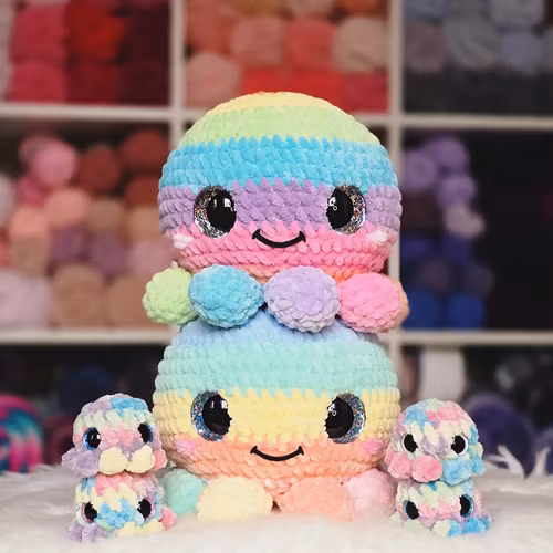 Bläckfisk - Mamma med bebisar