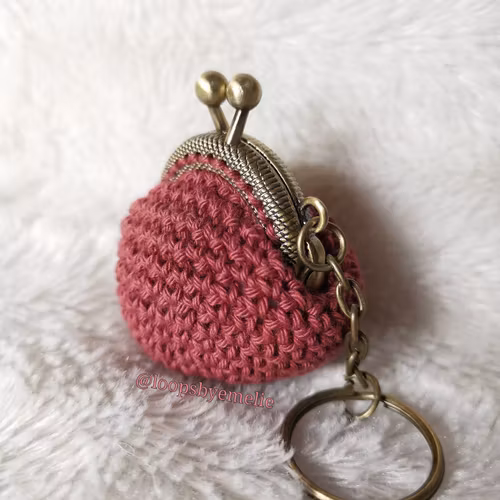 Virkad portmonnä/minibörs med nyckelring