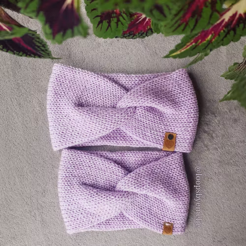 Mommy & Me set, dubbelstickade pannband med twist