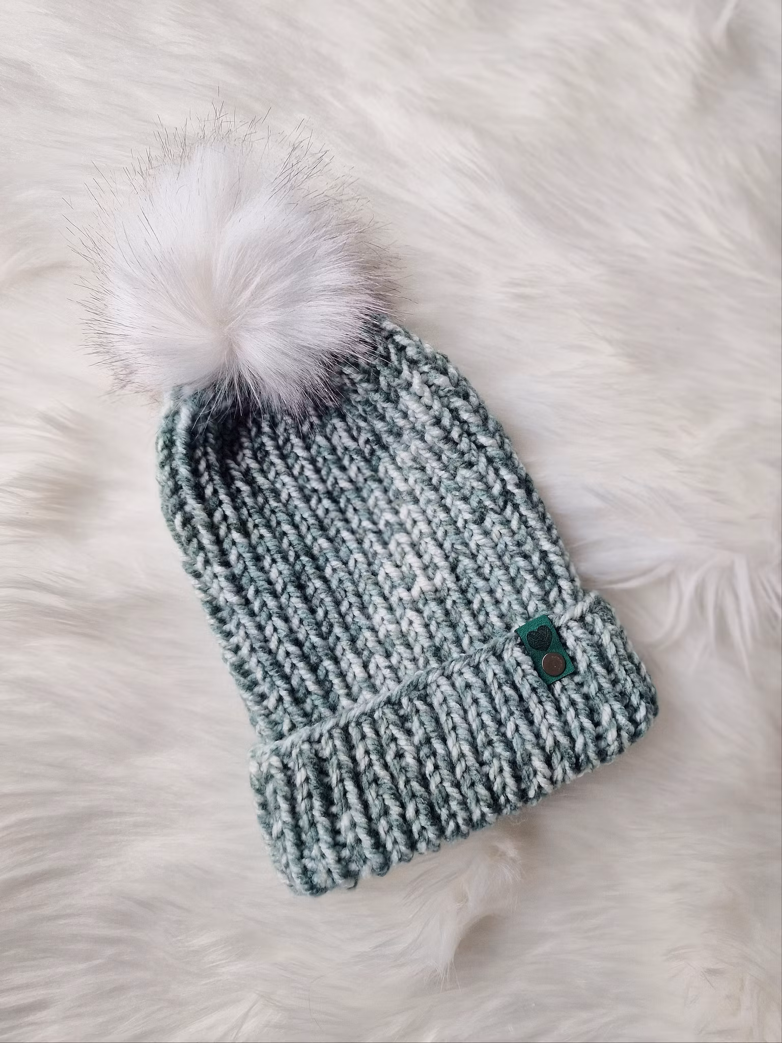 Chunky beanie - Grönmelerad