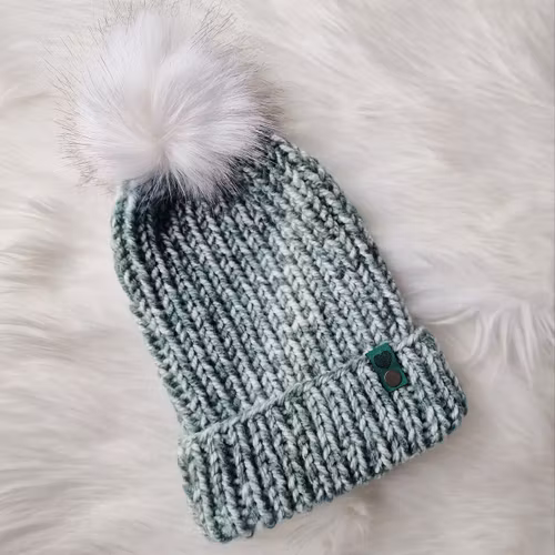Chunky beanie - Grönmelerad