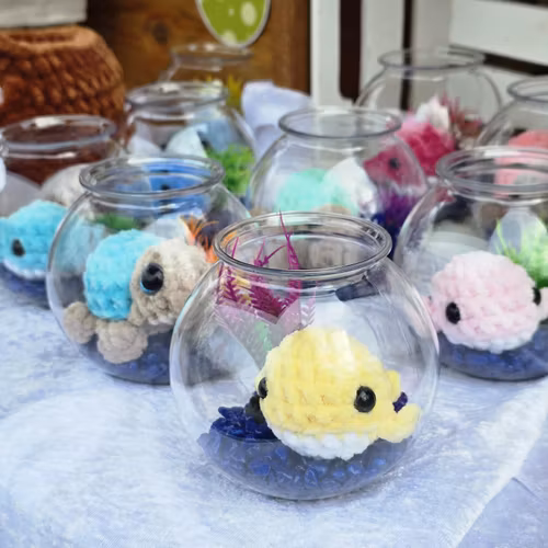 Akvarium med gosedjur