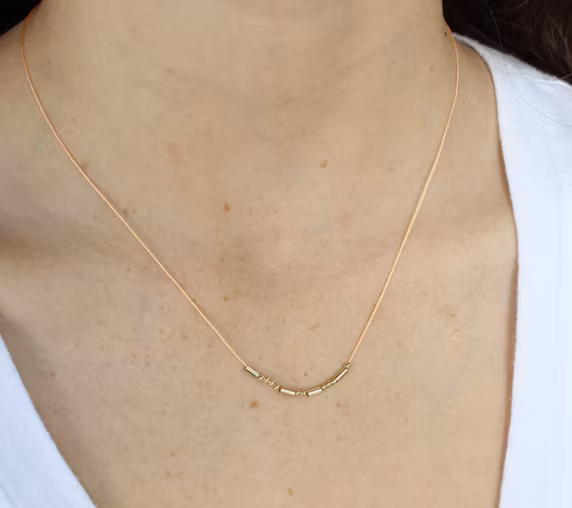 Lucky Feather - Morse-Code Gold Necklace - BRAVE