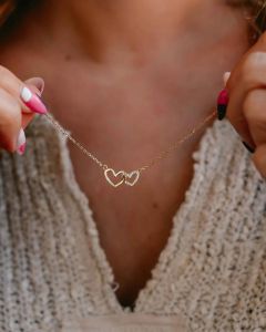 Everly Made - Linked Heart - Mor/Datter - Gullkjede