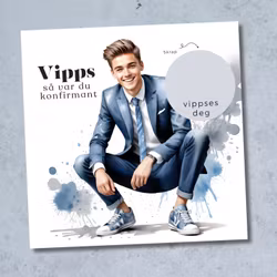 4pk Vipps Konfirmasjonskort - Gutt