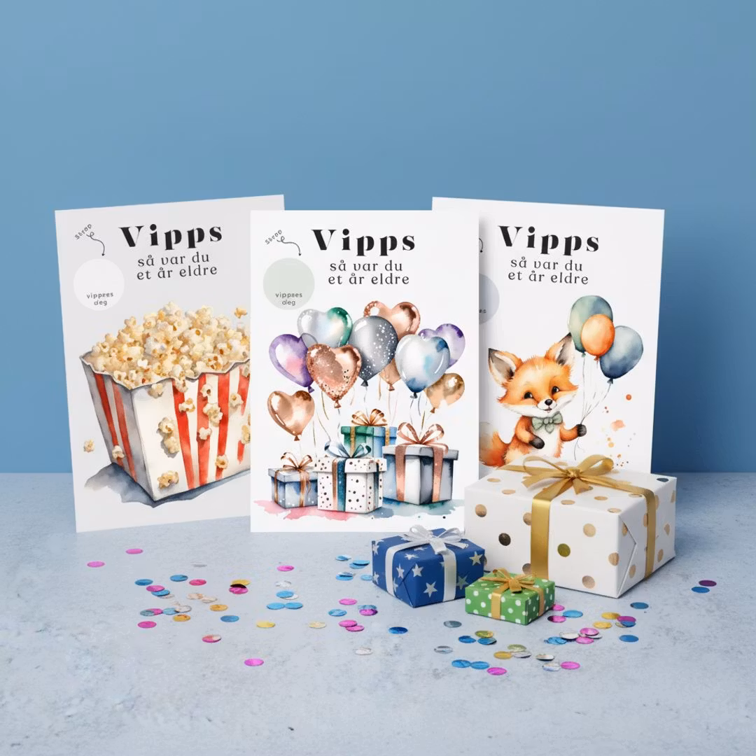 3pk Vipps Skrapekort - Bursdagsmix 2