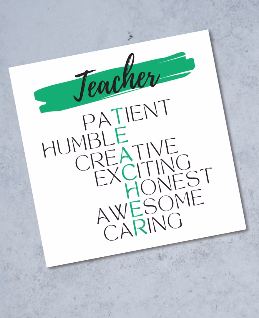 Raus Hverdag -  "Teacher" Kort