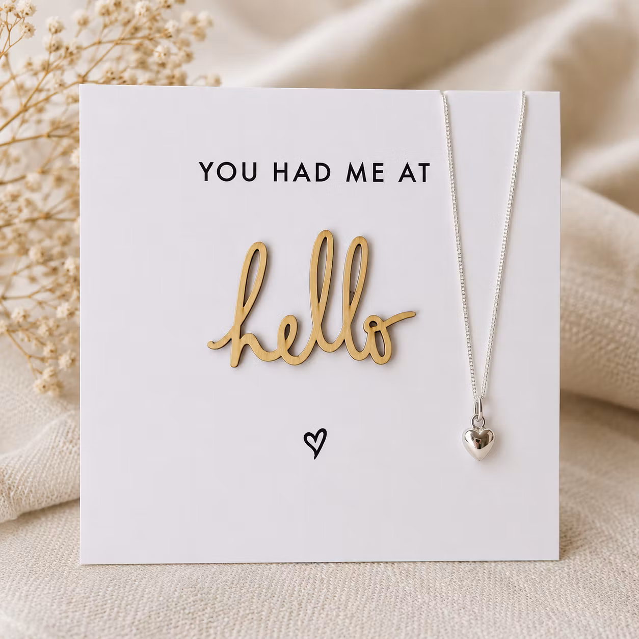 Kopi You had me at hello -  - kort med sølvkjede