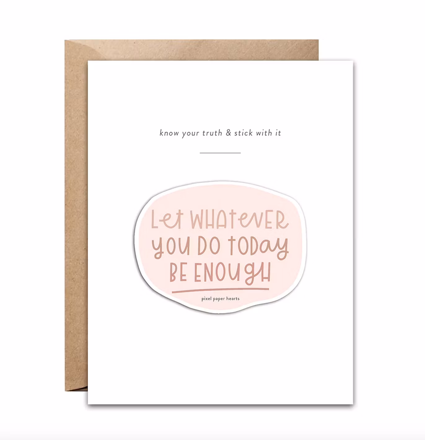 Kopi Pixel Paper Heart Sticker Card - Enough
