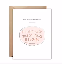Kopi Pixel Paper Heart Sticker Card - Enough