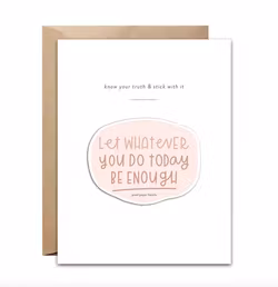 Kopi Pixel Paper Heart Sticker Card - Enough