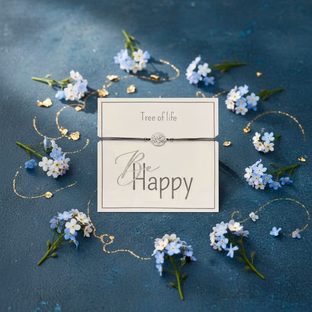 Crystals HCA Jewellery -  "Be Happy Bracelet" - Silverplated  Tree of Life