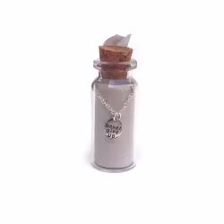 Lucky Feather - Message in a Bottle Necklace - "Never give up"