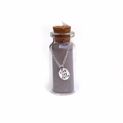 Lucky Feather - Message in a Bottle Necklace - "Live Joyfully"