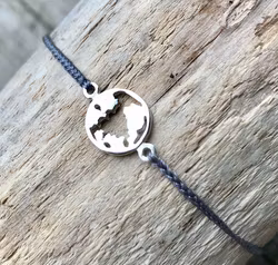 Bali Bliss Armbånd - Globe - Gråblå