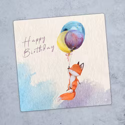 Fox Ballon Birthday Card