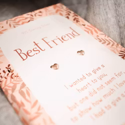 Manta Makes - Best Friend - Hjerte Øredobber - Rosegull