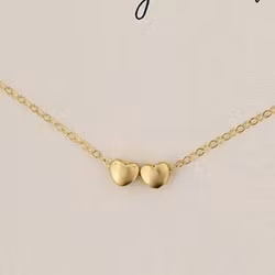 The Vintage Pearl - "All My Loves Gold Necklace" - 2 Hearts