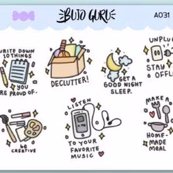 Self Care Activities Sticker Set