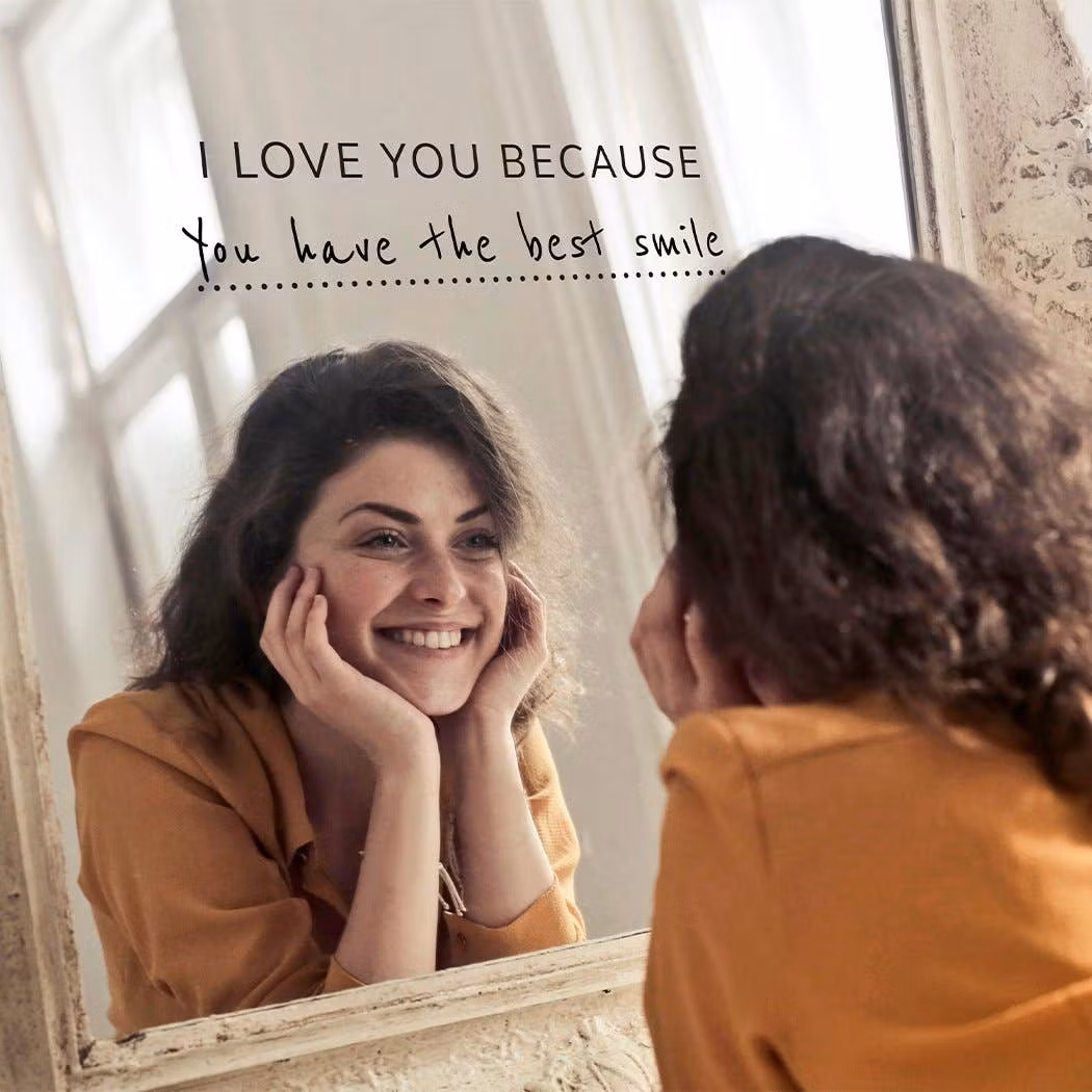Pikkiki - I Love You Because' Mirror Sticker