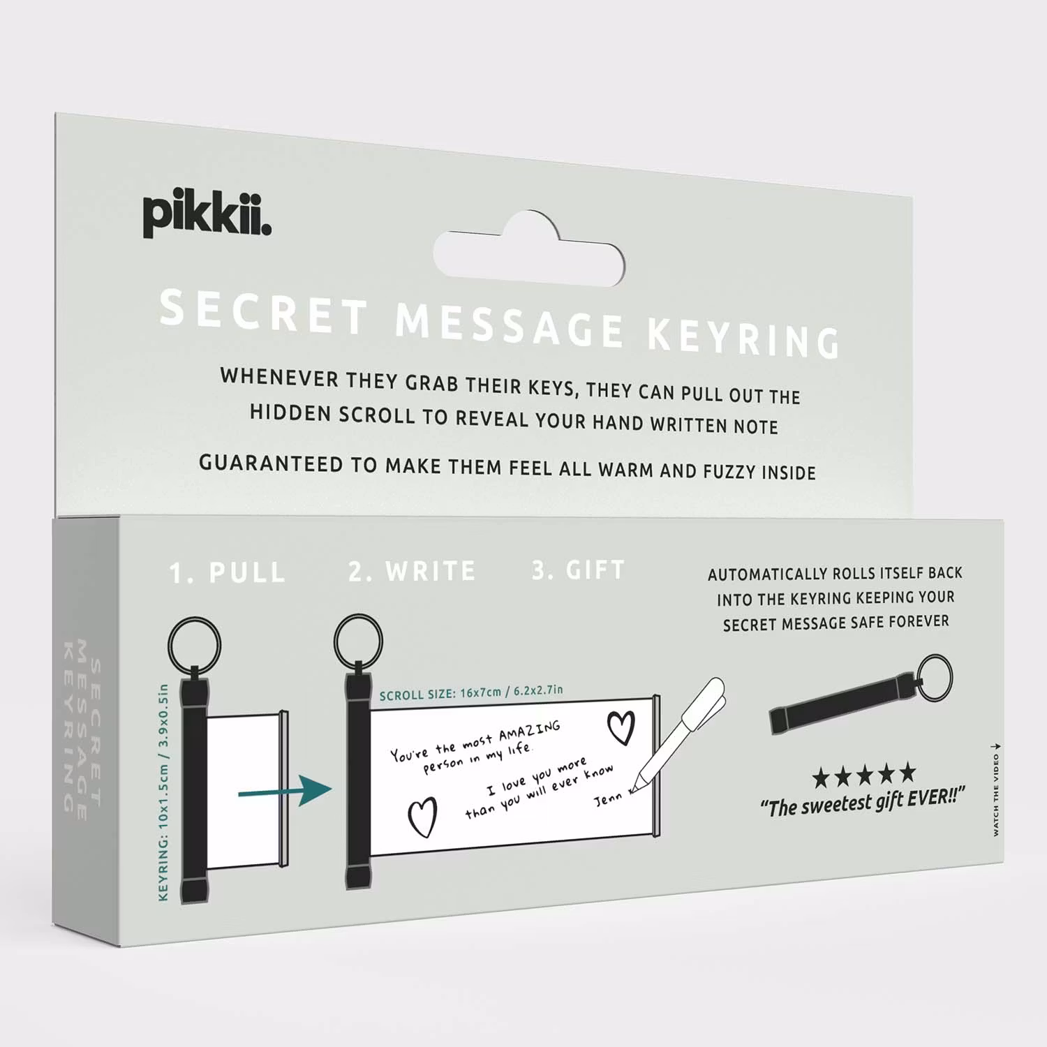 Pikkiki - Secret message Scroll Keyring