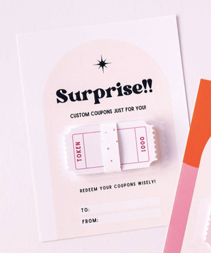 Curated for you Gift - Blank Coupons Card