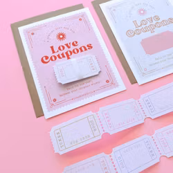 Curated for you Gift - Retro Love Coupons Card - pink