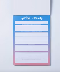 The Happiness Planner - "GOODBYE INSECURITY" NOTEPAD