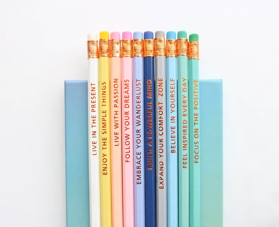 The Happiness Planner - INSPIRATIONAL PENCILS - GOLD