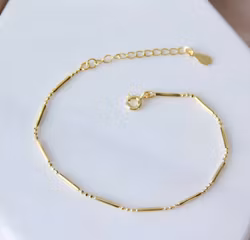 Mesa Blue - Tube and Ball Chain Bracelett