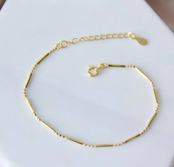Mesa Blue - Tube and Ball Chain Bracelett