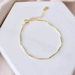 Mesa Blue - Tube and Ball Chain Bracelett