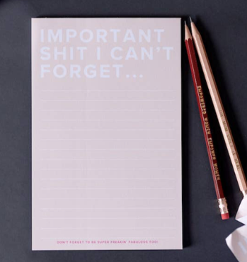 Kitty Meow Boutique- "Important $#!T I Can't Forget"  - Notepad