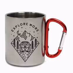 Carabiner Steel Camping Mug - EXPLORE