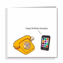 Funny Birthday Card - Grandma Phone - by Swizzoo
