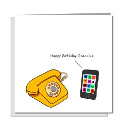 Funny Birthday Card - Grandma Phone - by Swizzoo