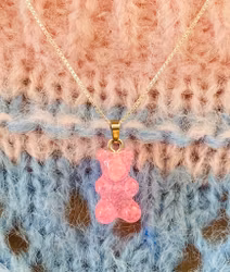 Gummy Bear Sølvkjede - Rosa