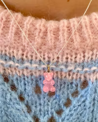 Gummy Bear Sølvkjede - Rosa