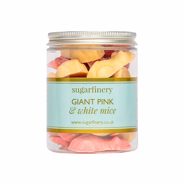 Giant Pink & White Mice Sweet Jar