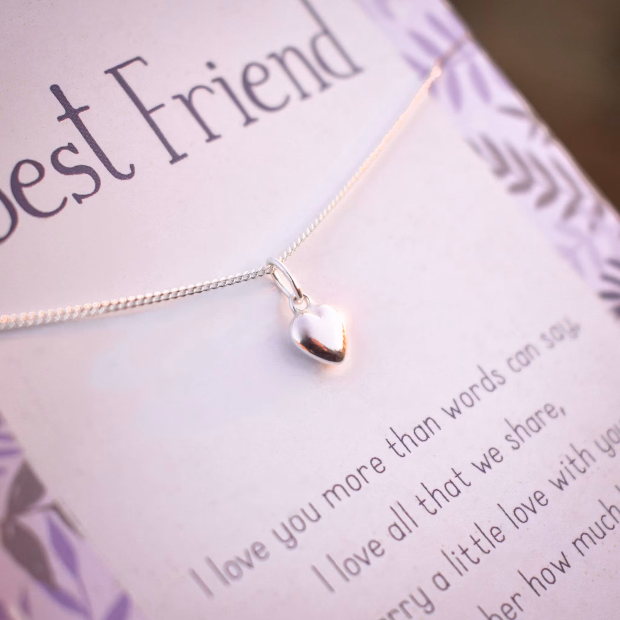 Manta Makes - Hjerte Sølvkjede - "Best Friend"
