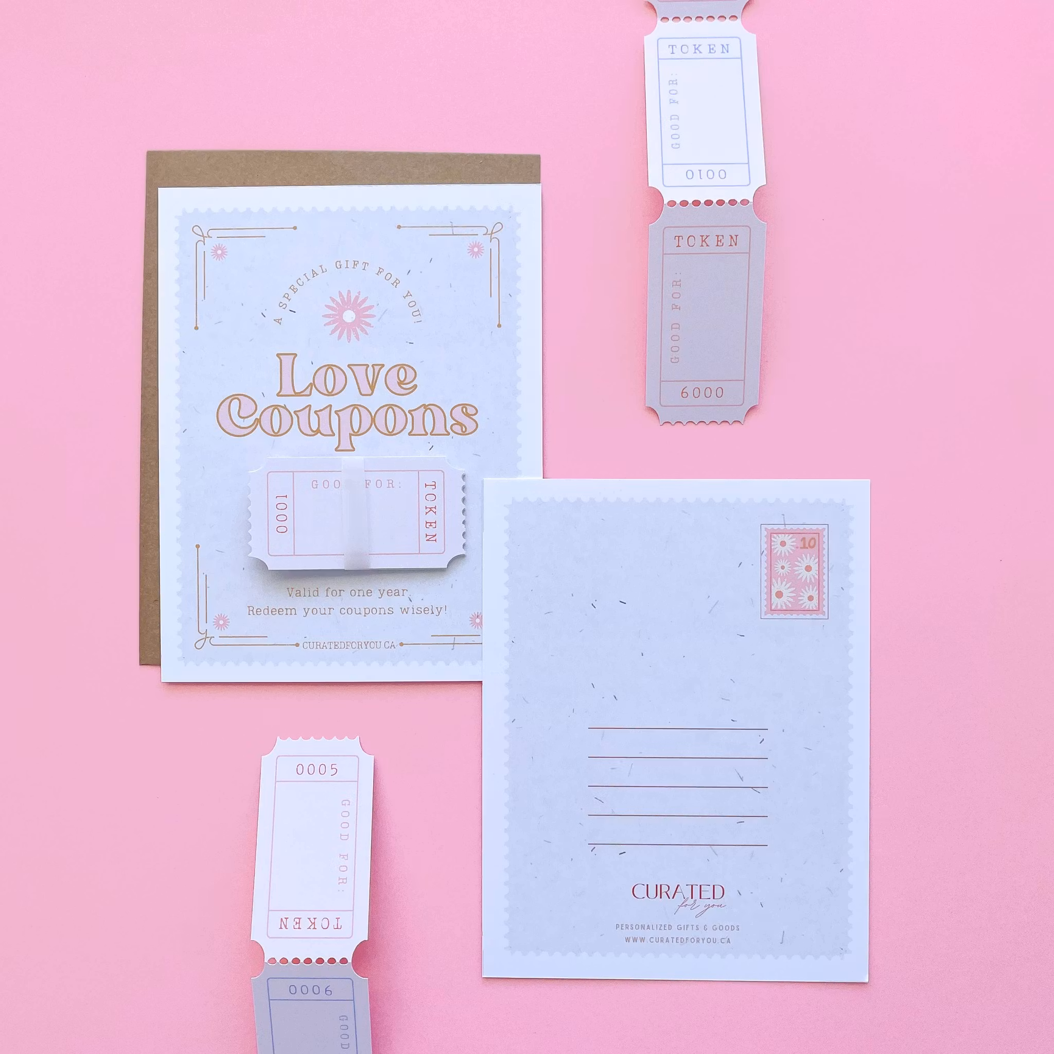 Curated for you Gift - Retro Love Coupons Card