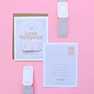 Curated for you Gift - Retro Love Coupons Card