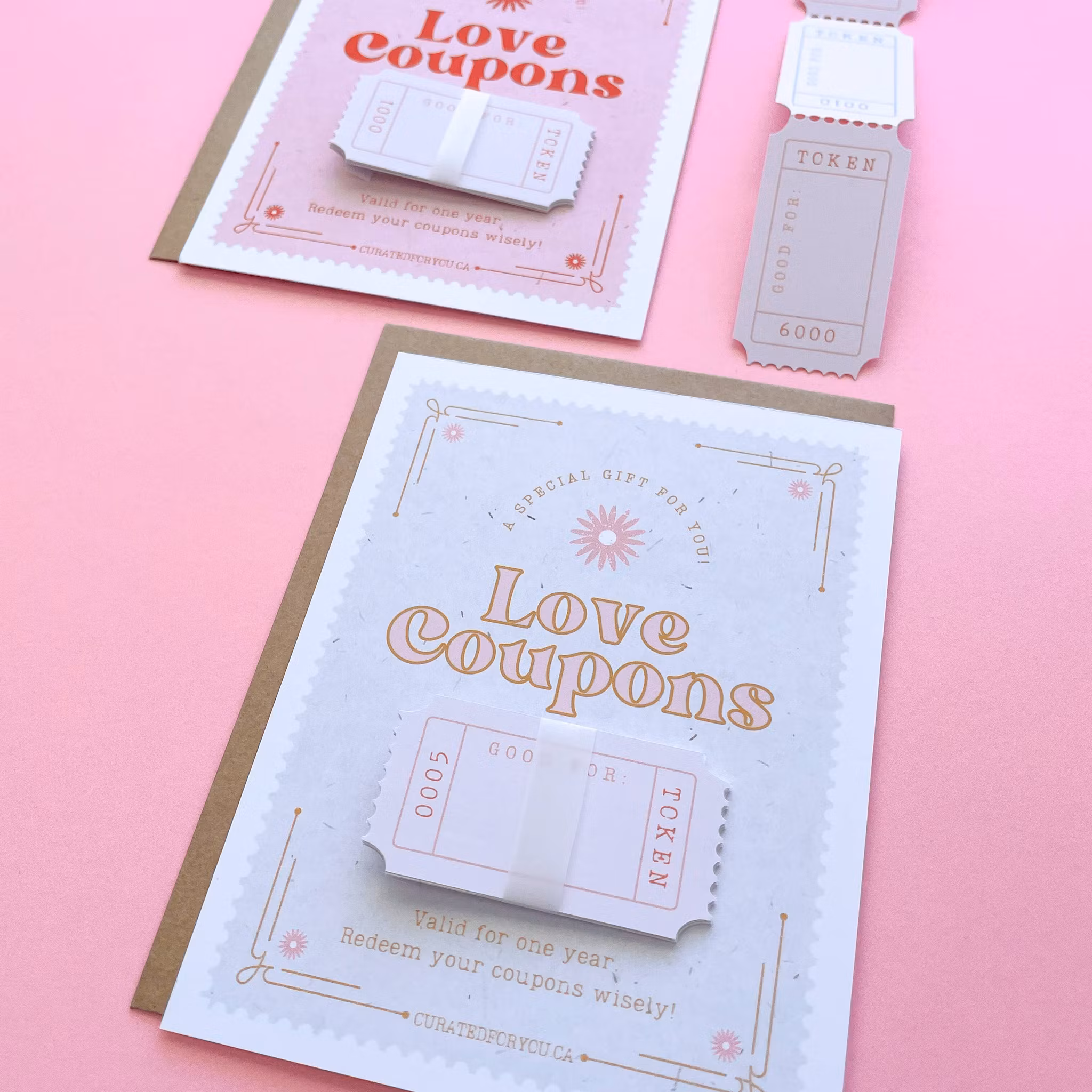Curated for you Gift - Retro Love Coupons Card