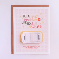 Curated for you Gift - Mothers Day Coupons Card - "to a mother like no other"