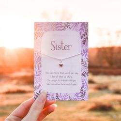 Manta Makes - Sister sterling silver heart necklace