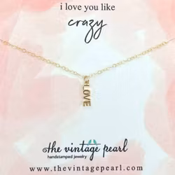 The Vintage Pearl - "I love you like crazy" Gold Necklace