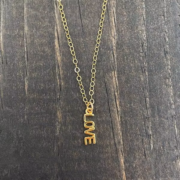 The Vintage Pearl - "I love you like crazy" Gold Necklace