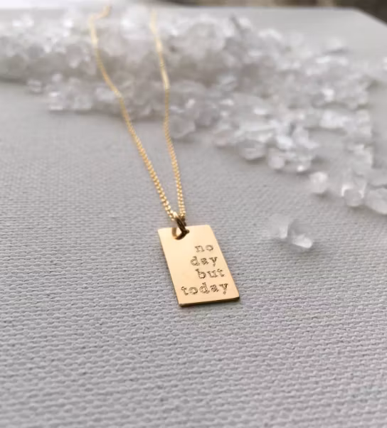 One Life Jewellery . "No day but today" Gold Necklace